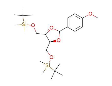 Molecular Structure of 156696-23-0 (Silane,
[[(4S,5S)-2-(4-methoxyphenyl)-1,3-dioxolane-4,5-diyl]bis(methyleneoxy)
]bis[(1,1-dimethylethyl)dimethyl-)