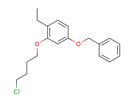 Molecular Structure of 152610-00-9 (Benzene, 2-(4-chlorobutoxy)-1-ethyl-4-(phenylmethoxy)-)