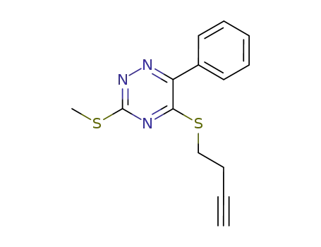 Molecular Structure of 109307-14-4 (5-(3-butynylthio)-3-(methylthio)-6-phenyl-1,2,4-triazine)