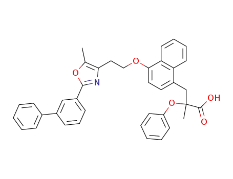 1-Naphthalenepropanoic acid,
4-[2-(2-[1,1'-biphenyl]-3-yl-5-methyl-4-oxazolyl)ethoxy]-a-methyl-a-phen
oxy-