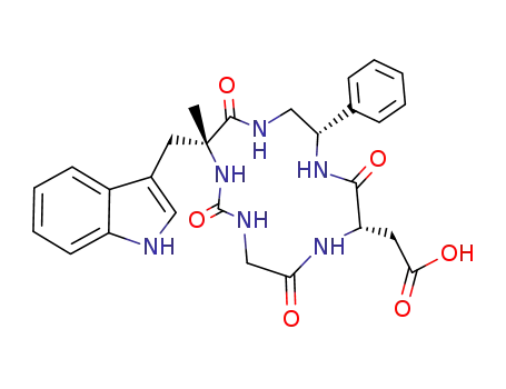 <7S-(7α,10β,14α)>-14-(1H-indol-3-ylmethyl)-14-methyl-2,5,8,13-tetraoxo-10-phenyl-1,3,6,9,12-pentaazacyclotetradecane-7-acetic acid