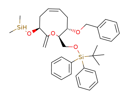 Molecular Structure of 1017581-25-7 ((Z,3S,8S,9R)-benzyloxy-9-tbutyldiphenylsilyloxymethyl-3-dimethylsilyloxy-2-methylene-4,7,8,9-tetrahydro-3H-oxonine)