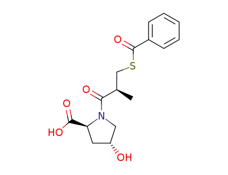 (1S,4R)-1-<3-(benzoylthio)-2-methyl-1-oxopropyl>-4-hydroxy-L-proline