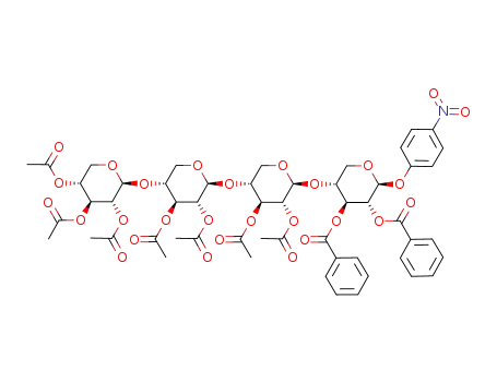4-nitrophenyl O-(2,3,4-tri-O-acetyl-β-D-xylopyranosyl)-(1<*>4)-bis<O-(2,3-di-O-acetyl-β-D-xylopyranosyl)-(1<*>4)>-2,3-di-O-benzoyl-β-D-xylopyranoside