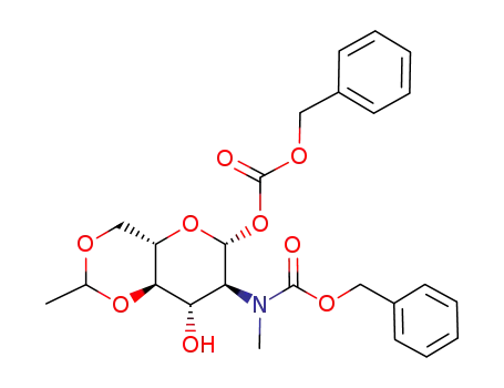 benzyloxycarbonyl 2-N-(benzyloxycarbonyl)-2-deoxy-2-methylamino-4:6-ethylidene-L-glucopyranoside
