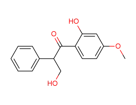 Molecular Structure of 92714-94-8 (1-Propanone, 3-hydroxy-1-(2-hydroxy-4-methoxyphenyl)-2-phenyl-)
