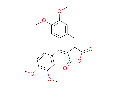Molecular Structure of 20098-97-9 (2,5-Furandione, 3,4-bis[(3,4-dimethoxyphenyl)methylene]dihydro-,
(E,Z)-)