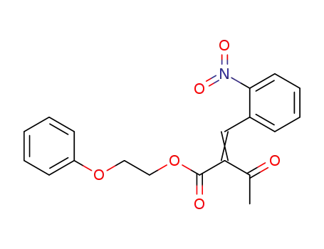 Molecular Structure of 62760-06-9 (Butanoic acid, 2-[(2-nitrophenyl)methylene]-3-oxo-, 2-phenoxyethyl
ester)