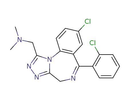 Molecular Structure of 37115-38-1 ([8-chloro-6-(2-chloro-phenyl)-4<i>H</i>-benzo[<i>f</i>][1,2,4]triazolo[4,3-<i>a</i>][1,4]diazepin-1-ylmethyl]-dimethyl-amine)
