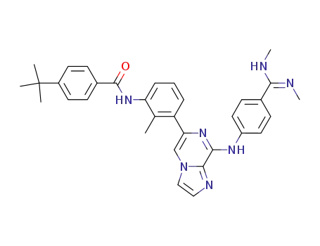 4-tert-butyl-N-(3-{8-[4-(N,N'-dimethyl-carbamimidoyl)-phenylamino]-imidazo[1,2-a]pyrazin-6-yl}-2-methyl-phenyl)-benzamide