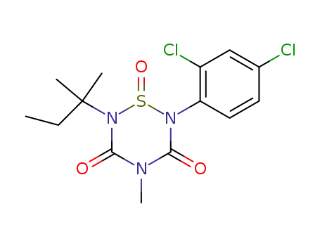 Molecular Structure of 97514-67-5 (2-(2,4-dichlorophenyl)-4-methyl-6-(2-methylbutan-2-yl)-1,2,4,6-thiatriazinane-3,5-dione 1-oxide)