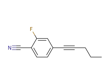 Molecular Structure of 123843-60-7 (2-fluoro-4-pent-1'-yn-1'-ylbenzonitrile)