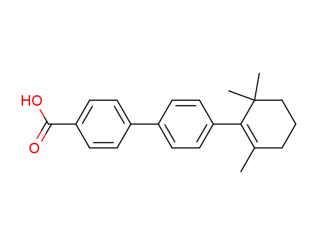Molecular Structure of 91587-09-6 (4-<4-(2,6,6-trimethylcyclohexenyl)phenyl>benzoic acid)