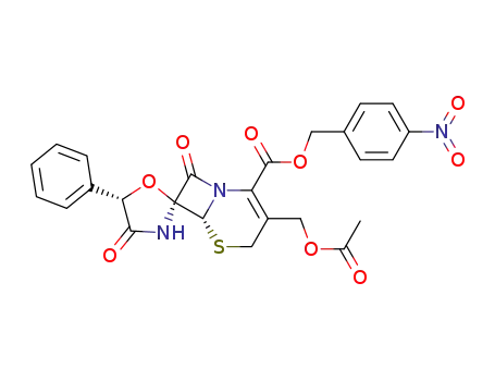4-nitrobenzyl (5'S,6R,7S)-3-acetoxymethyl-4'-oxo-5'-phenylspiro(1',3'-oxazolidine-2',7-ceph-3-em)-4-carboxylate