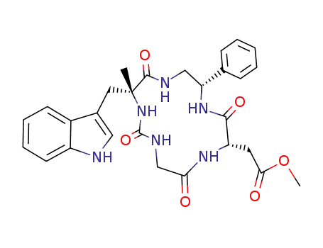methyl <7S-(7α,10β,14α)>-14-(1H-indol-3-ylmethyl)-14-methyl-2,5,8,13-tetraoxo-10-phenyl-1,3,6,9,12-pentaazacyclotetradecane-7-acetate