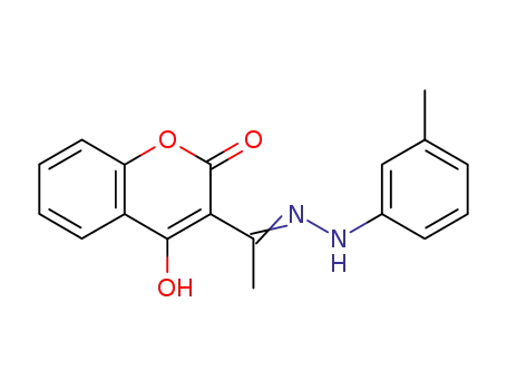 2H-1-Benzopyran-2-one,
4-hydroxy-3-[1-[(3-methylphenyl)hydrazono]ethyl]-