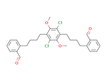 Benzaldehyde,
2,2'-[(2,5-dichloro-3,6-dimethoxy-1,4-phenylene)di-4,1-butanediyl]bis-