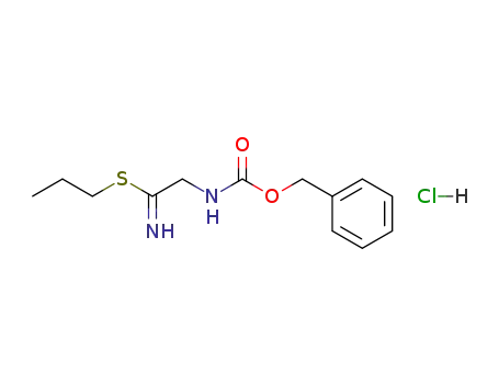 Molecular Structure of 140903-15-7 (Ethanimidothioic acid, 2-[[(phenylmethoxy)carbonyl]amino]-, propyl
ester, monohydrochloride)
