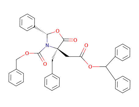 (2S,4R)-4-Benzhydryloxycarbonylmethyl-4-benzyl-5-oxo-2-phenyl-oxazolidine-3-carboxylic acid benzyl ester