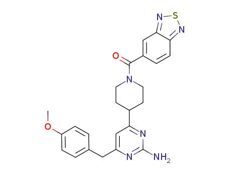Molecular Structure of 1085916-69-3 (4-[1-(2,1,3-benzothiadiazol-5-ylcarbonyl)piperidin-4-yl]-6-(4-methoxybenzyl)pyrimidin-2-amine)