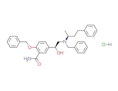 5-<(S)-1-hydroxy-2-<<(S)-1-methyl-3-phenylpropyl>(phenylmethyl)amino>ethyl>-2-(phenylmethoxy)benzamide hydrochloride salt