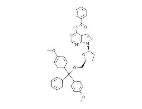 4-benzoylamino-1-(2,3-dideoxy-β-D-glycero-pentofuranosyl)-5'-O-(4,4'-dimethoxytriphenylmethyl)-1H-pyrazolo<3,4-d>pyrimidine