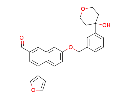 2-Naphthalenecarboxaldehyde,
4-(3-furanyl)-7-[[3-(tetrahydro-4-hydroxy-2H-pyran-4-yl)phenyl]methoxy]-