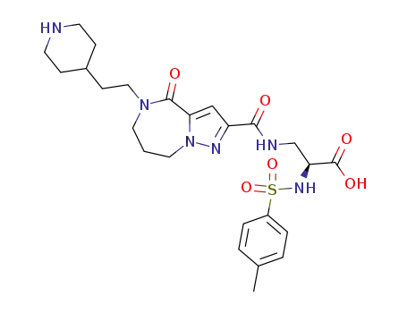 2(S)-(4-Methylphenylsulfonamido)-3-[4-oxo-5-[2-(piperidin-4-yl)ethyl]-5,6,7,8-tetrahydro-4H-pyrazolo[1,5-a][1,4]diazepin-2-ylcarboxamido]propionic acid