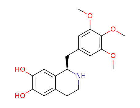Molecular Structure of 36478-07-6 (d-1-(3,4,5-Trimethoxybenzyl)-6,7-dihydroxy-1,2,3,4-tetrahydroisoquinoline)