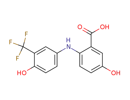 Benzoic acid, 5-hydroxy-2-((4-hydroxy-3-(trifluoromethyl)phenyl)amino)-