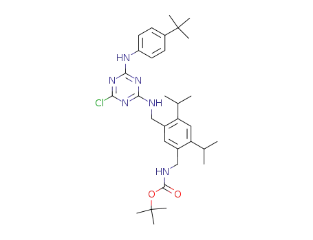 (5-{[4-(4-tert-Butyl-phenylamino)-6-chloro-[1,3,5]triazin-2-ylamino]-methyl}-2,4-diisopropyl-benzyl)-carbamic acid tert-butyl ester