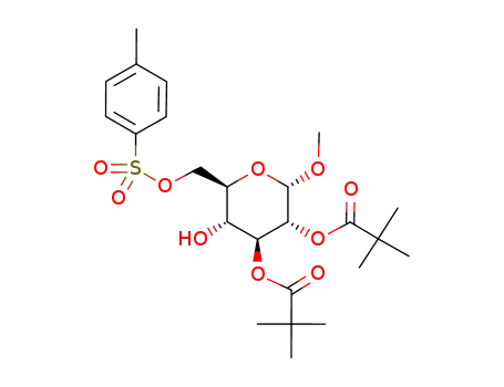 Molecular Structure of 366801-67-4 (methyl 2,3-di-O-pivaloyl-6-O-p-toluenesulfonyl-α-D-glucopyranoside)