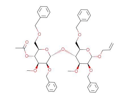 allyl 4-acetyl-2,6-dibenzyl-3-methyl-α-D-mannopyranosyl-(1->4)-2,6-dibenzyl-3-methyl-α-D-mannopyranoside