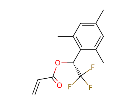 Molecular Structure of 138689-88-0 (2-Propenoic acid, 2,2,2-trifluoro-1-(2,4,6-trimethylphenyl)ethyl ester,
(R)-)