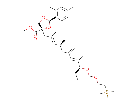 (2R,4S)-4-[(2E,7E)-(4S,9S)-2,4,8-Trimethyl-6-methylene-9-(2-trimethylsilanyl-ethoxymethoxy)-undeca-2,7-dienyl]-2-(2,4,6-trimethyl-phenyl)-[1,3]dioxolane-4-carboxylic acid methyl ester