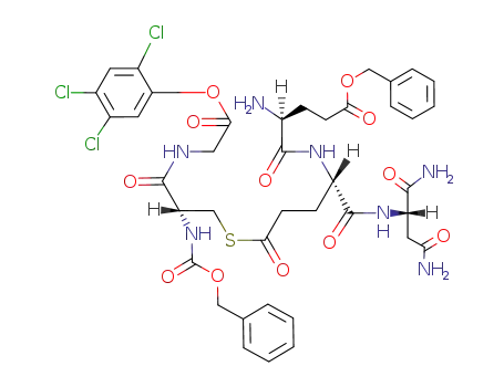 (S)-4-Amino-4-[(S)-3-{(R)-2-benzyloxycarbonylamino-2-[(2,4,5-trichloro-phenoxycarbonylmethyl)-carbamoyl]-ethylsulfanylcarbonyl}-1-((S)-1,2-dicarbamoyl-ethylcarbamoyl)-propylcarbamoyl]-butyric acid benzyl ester