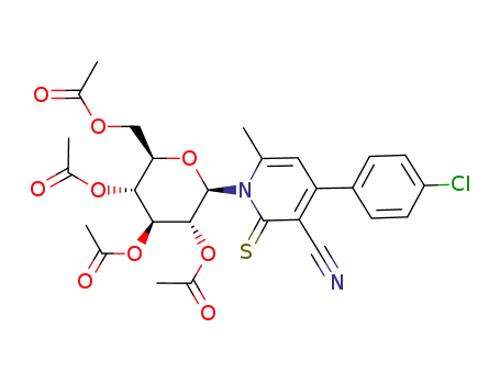 Acetic acid (2R,3R,4S,5R,6R)-4,5-diacetoxy-6-acetoxymethyl-2-[4-(4-chloro-phenyl)-3-cyano-6-methyl-2-thioxo-2H-pyridin-1-yl]-tetrahydro-pyran-3-yl ester