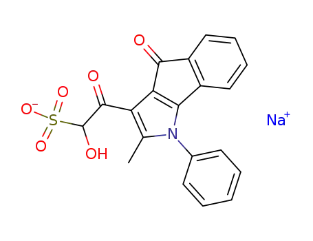Molecular Structure of 104927-22-2 (1-Phenyl-2-methyl-4-oxoindeno<1,2-b>pyrrolyl-3-glyoxal bisulfite derivative)