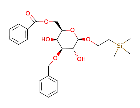 Benzoic acid (2R,3S,4S,5R,6R)-4-benzyloxy-3,5-dihydroxy-6-(2-trimethylsilanyl-ethoxy)-tetrahydro-pyran-2-ylmethyl ester