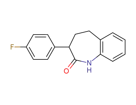 Molecular Structure of 111026-92-7 (2H-1-Benzazepin-2-one, 3-(4-fluorophenyl)-1,3,4,5-tetrahydro-)