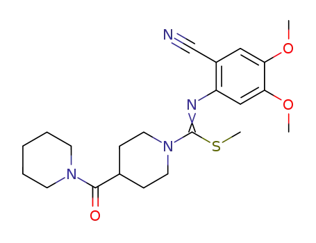 N-(2-Cyano-4,5-dimethoxy-phenyl)-4-(piperidine-1-carbonyl)-piperidine-1-carboximidothioic acid methyl ester