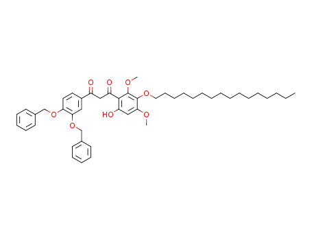 Molecular Structure of 103777-03-3 (1-(3,4-Bis-benzyloxy-phenyl)-3-(3-hexadecyloxy-6-hydroxy-2,4-dimethoxy-phenyl)-propane-1,3-dione)