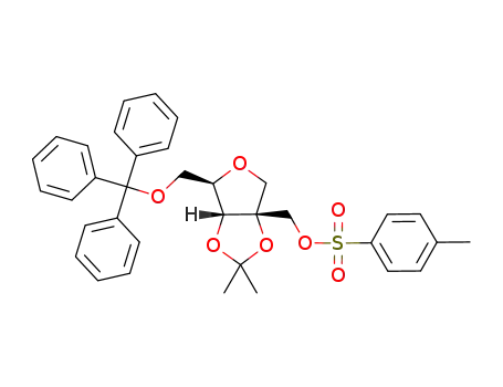 (1R,2R,3R)-1-(triphenylmethyloxymethyl)-2,3-O-isopropylidene-3-C-(p-toluenesulfonyloxymethyl)-furan-2,3-diol