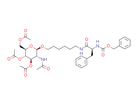 Acetic acid (2R,3S,4R,5R,6R)-3-acetoxy-2-acetoxymethyl-5-acetylamino-6-[6-((S)-2-benzyloxycarbonylamino-3-phenyl-propionylamino)-hexyloxy]-tetrahydro-pyran-4-yl ester