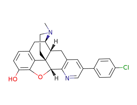 Molecular Structure of 676324-55-3 (5'-(4-chlorophenyl)-6,7-didehydro-4,5α-epoxy-3-hydroxy-17-methylpyrido[2',3':6,7]morphinan)