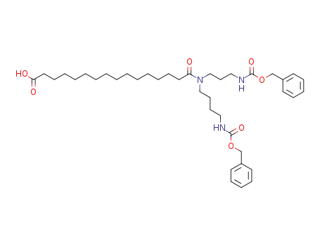 Molecular Structure of 177334-75-7 (15-[(4-Benzyloxycarbonylamino-butyl)-(3-benzyloxycarbonylamino-propyl)-carbamoyl]-pentadecanoic acid)