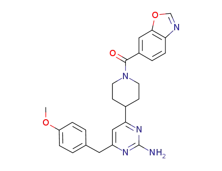 4-[1-(1,3-benzoxazol-6-ylcarbonyl)piperidin-4-yl]-6-(4-methoxybenzyl)pyrimidin-2-amine