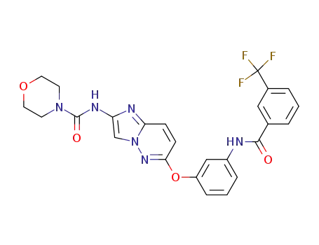 Molecular Structure of 1005787-03-0 (N-[6-(3-{[3-(trifluoromethyl)benzoyl]amino}phenoxy)imidazo[1,2-b]pyridazin-2-yl]morpholine-4-carboxamide)