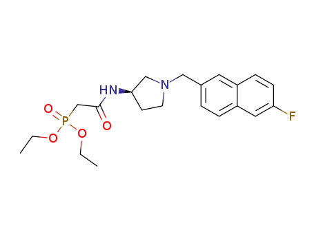 Molecular Structure of 671207-11-7 (diethyl[2-({(3E)-1-[(6-fluoro-2-naphthyl)methyl]-pyrrolidin-3-yl}amino)-2-oxoethyl]phosphonate)