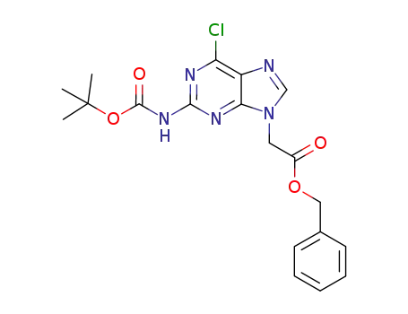Molecular Structure of 1052677-01-6 (benzyl chloropurine(Boc) acetate)